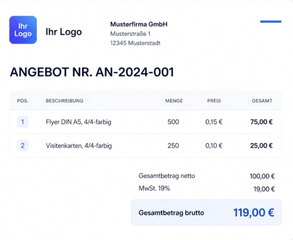 Angebot Dokument Vorschau